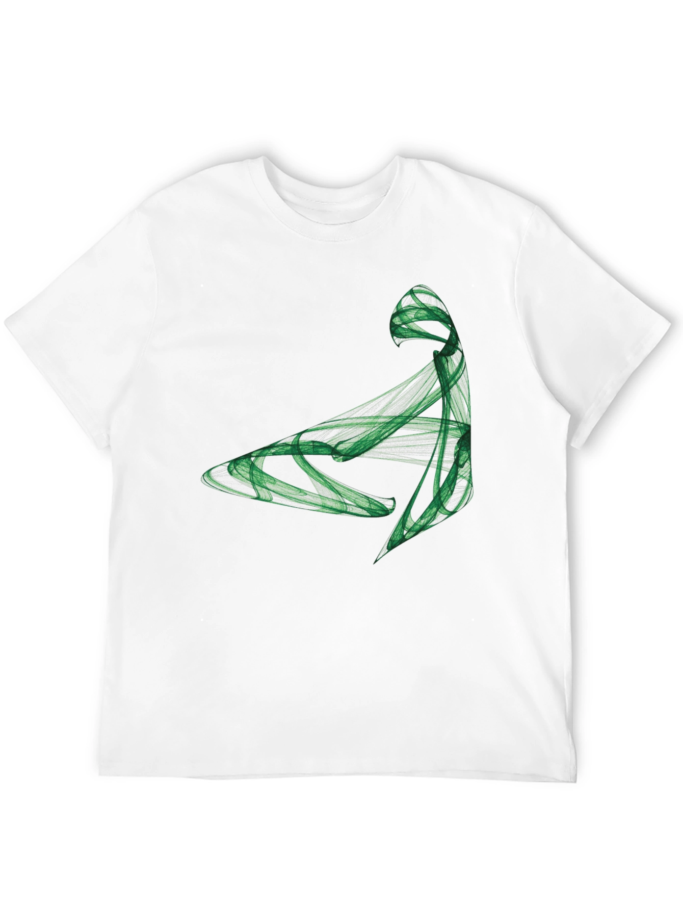 Abstract Green Graphic Black T-Shirt