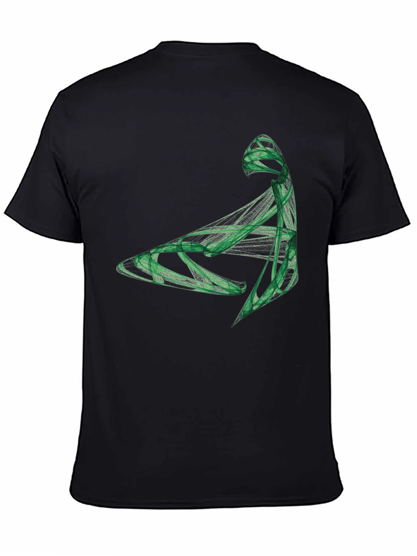 Abstract Green Graphic Black T-Shirt