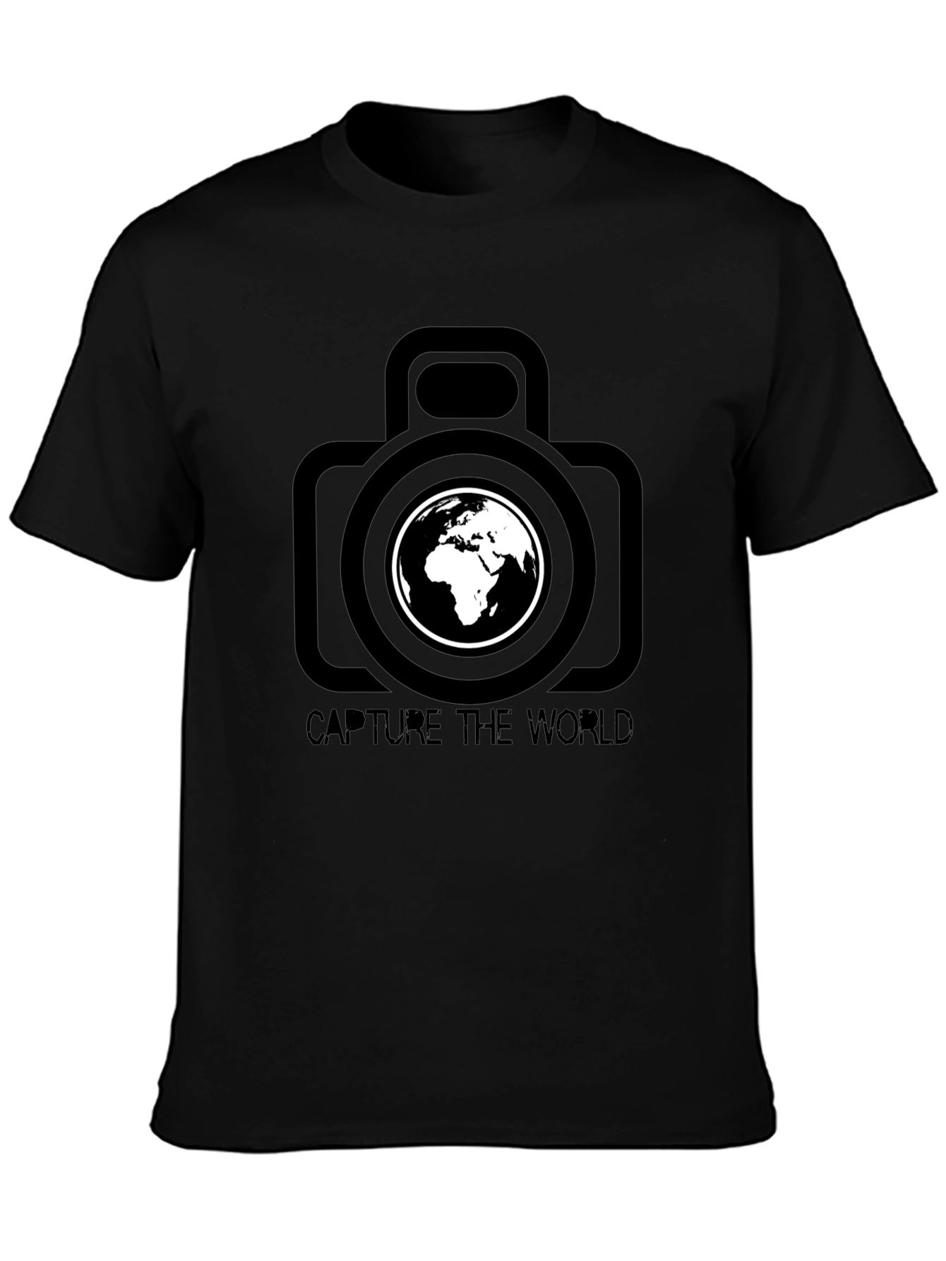 Capture The World Black Graphic T-Shirt