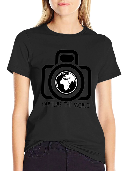 Capture The World Black Graphic T-Shirt