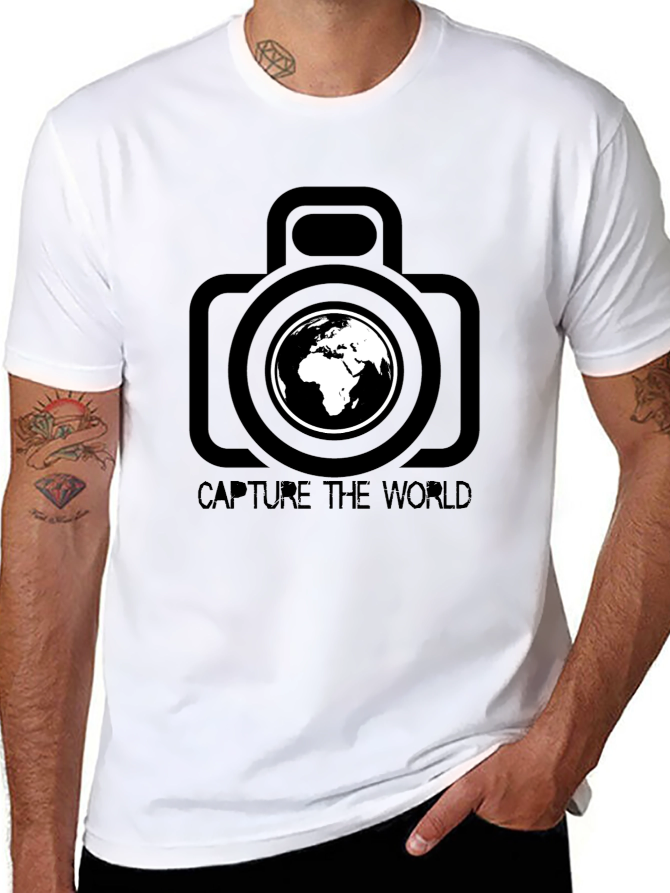 Capture The World Black Graphic T-Shirt