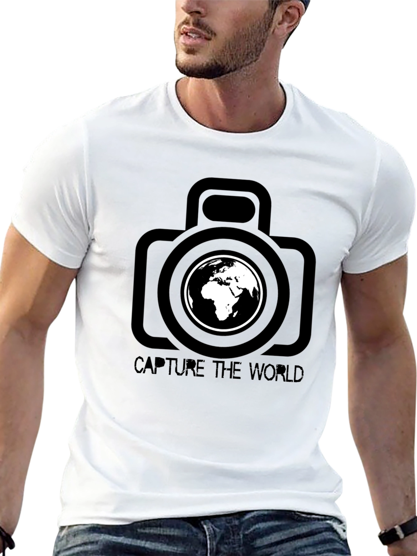 Capture The World Black Graphic T-Shirt