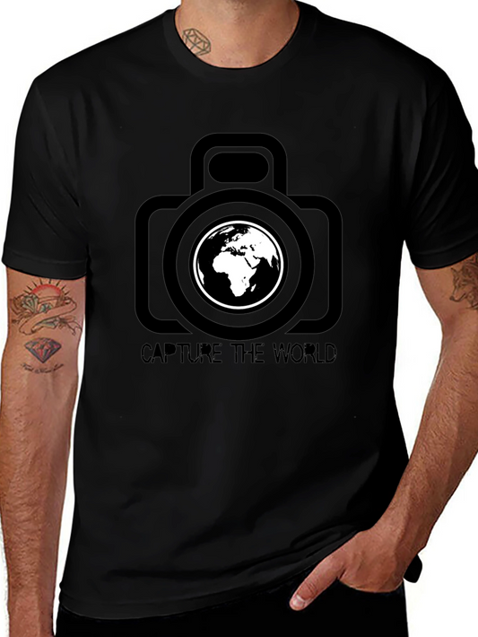Capture The World Black Graphic T-Shirt