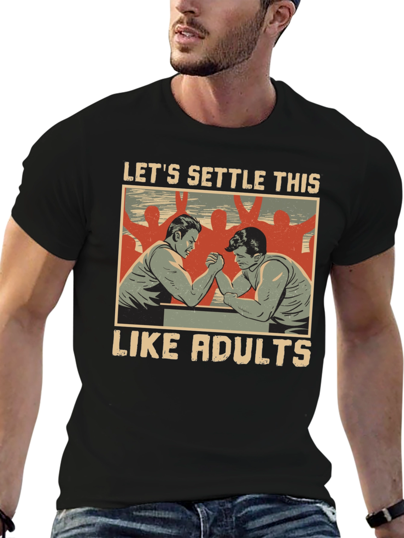 Lets Settle This Like Adults Black T-Shirt