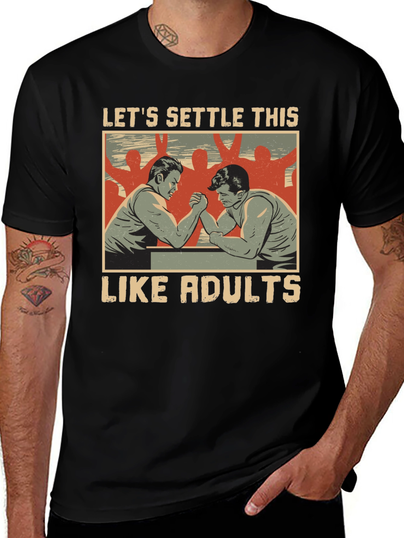 Lets Settle This Like Adults Black T-Shirt