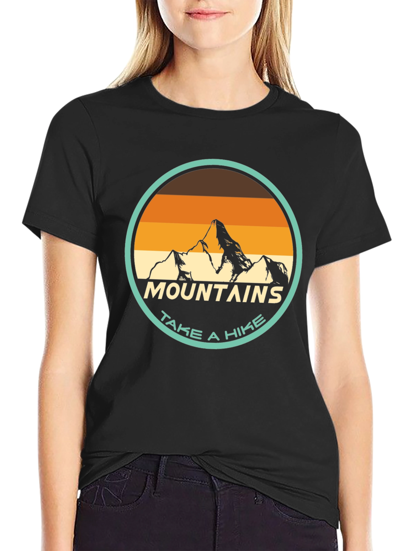 Mountains Take a Hike Black Graphic Tee