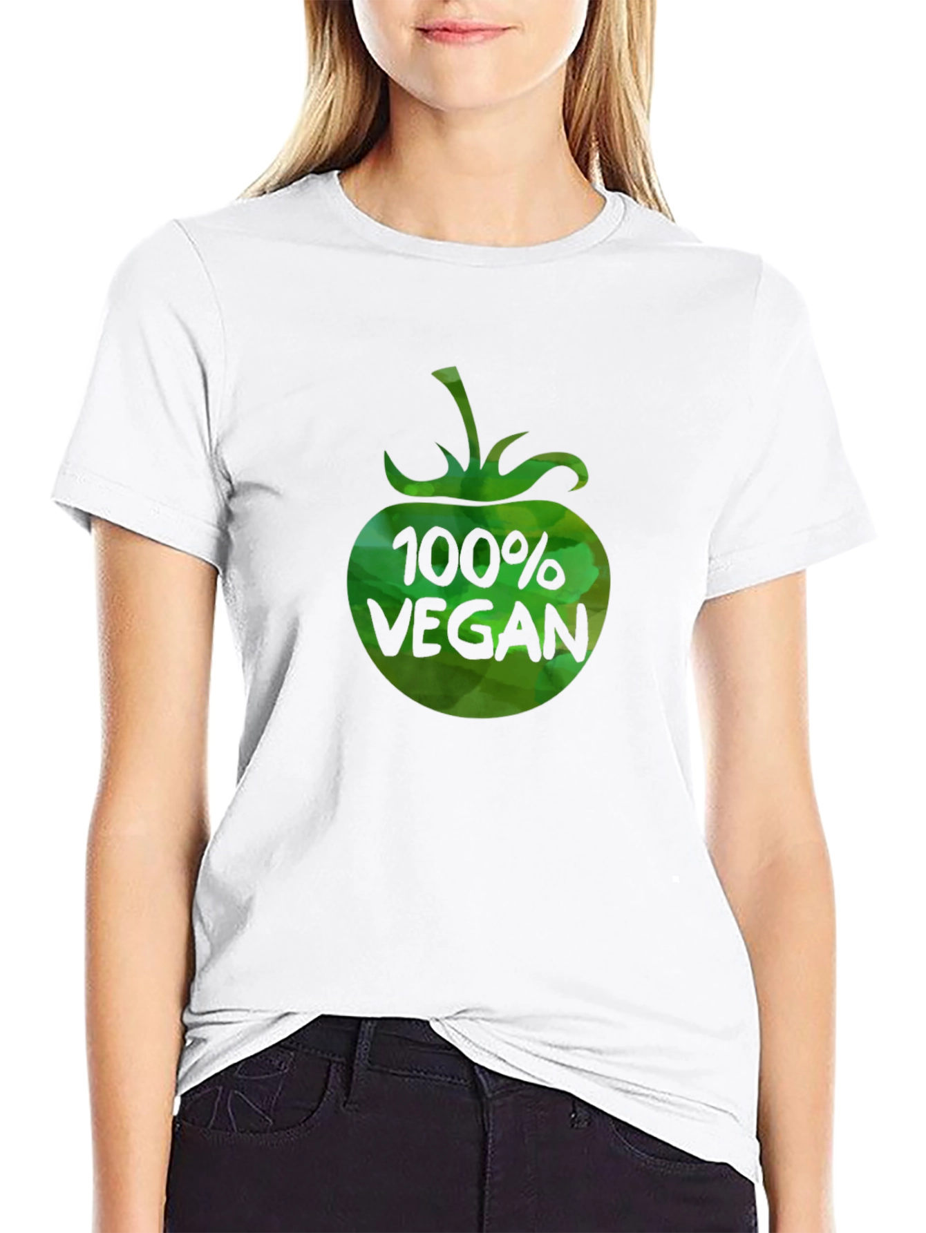 100% Vegan Graphic T-Shirt - Black