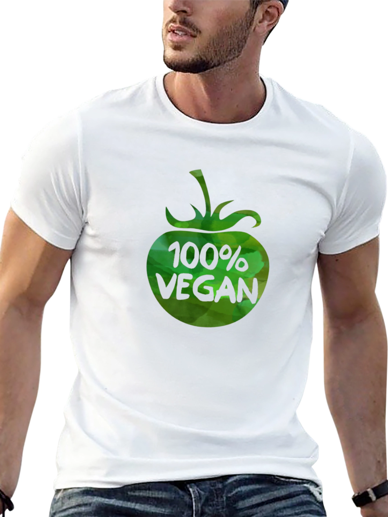 100% Vegan Graphic T-Shirt - Black