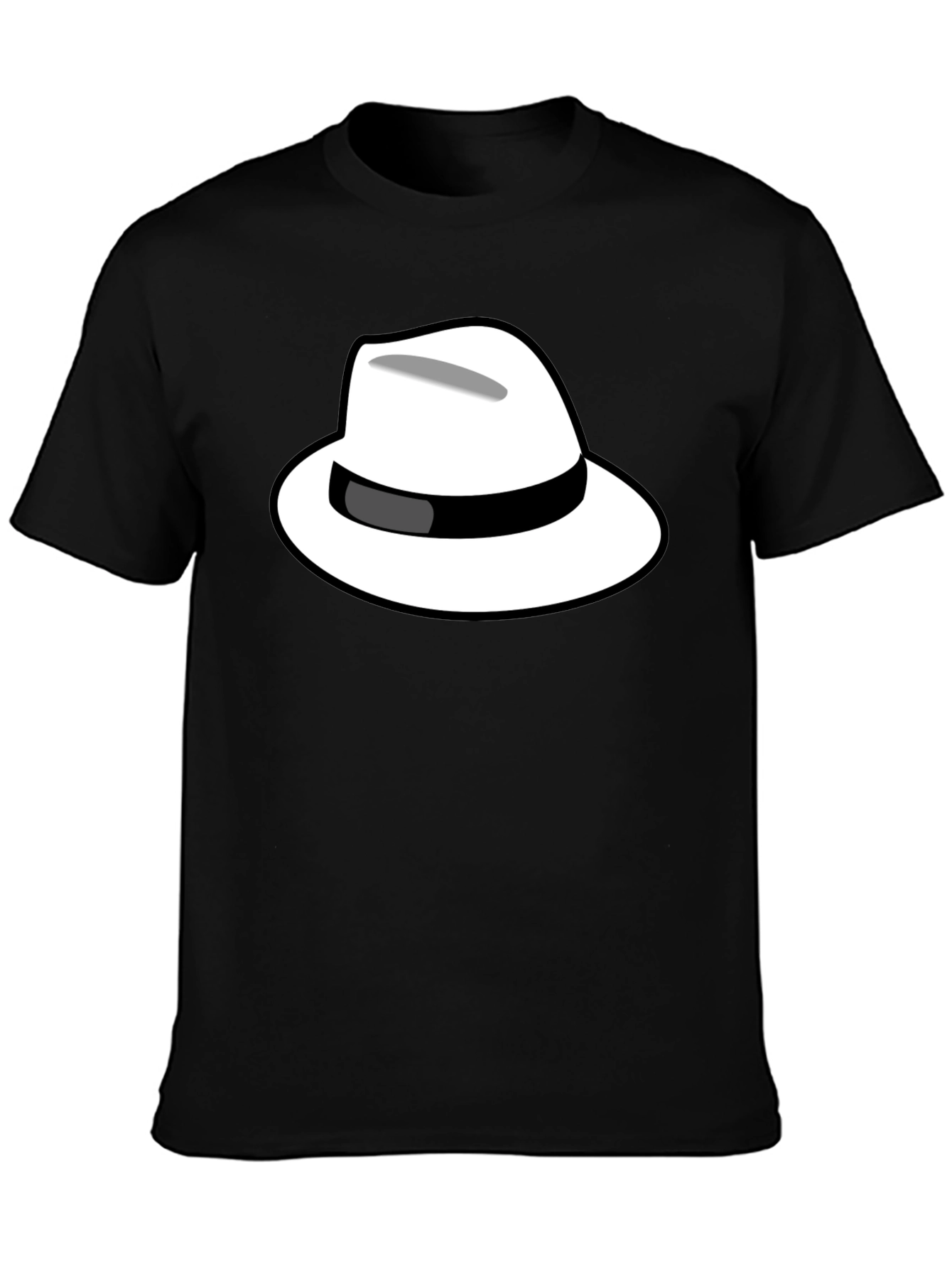 Cool Hat Graphic Tee - Black Cotton T-Shirt