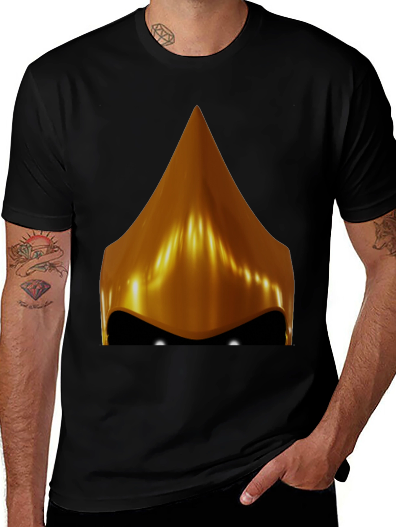Golden Helmet Graphic Tee - Mens Black T-Shirt