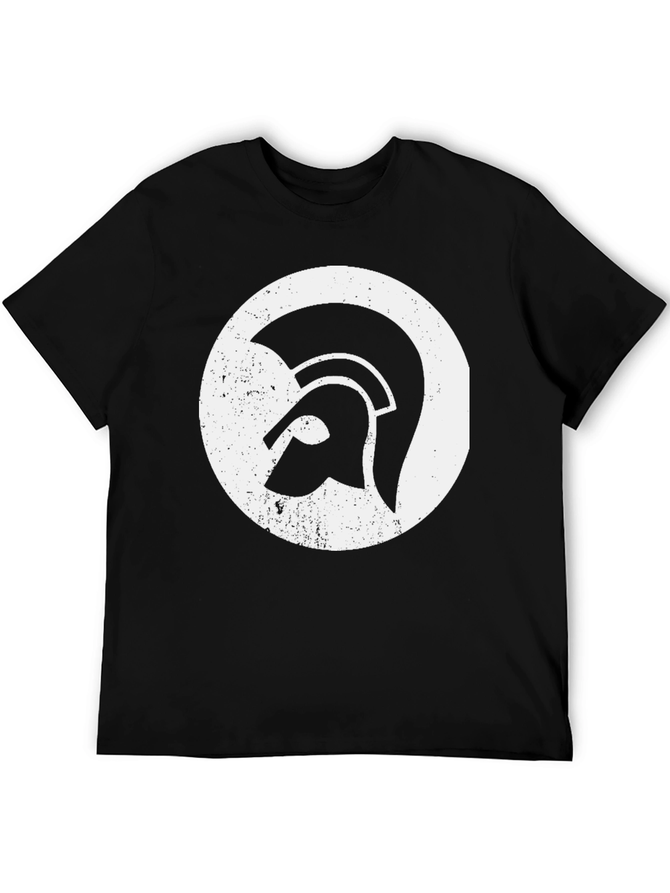 Spartan Helmet Graphic Tee - Black Cotton Blend