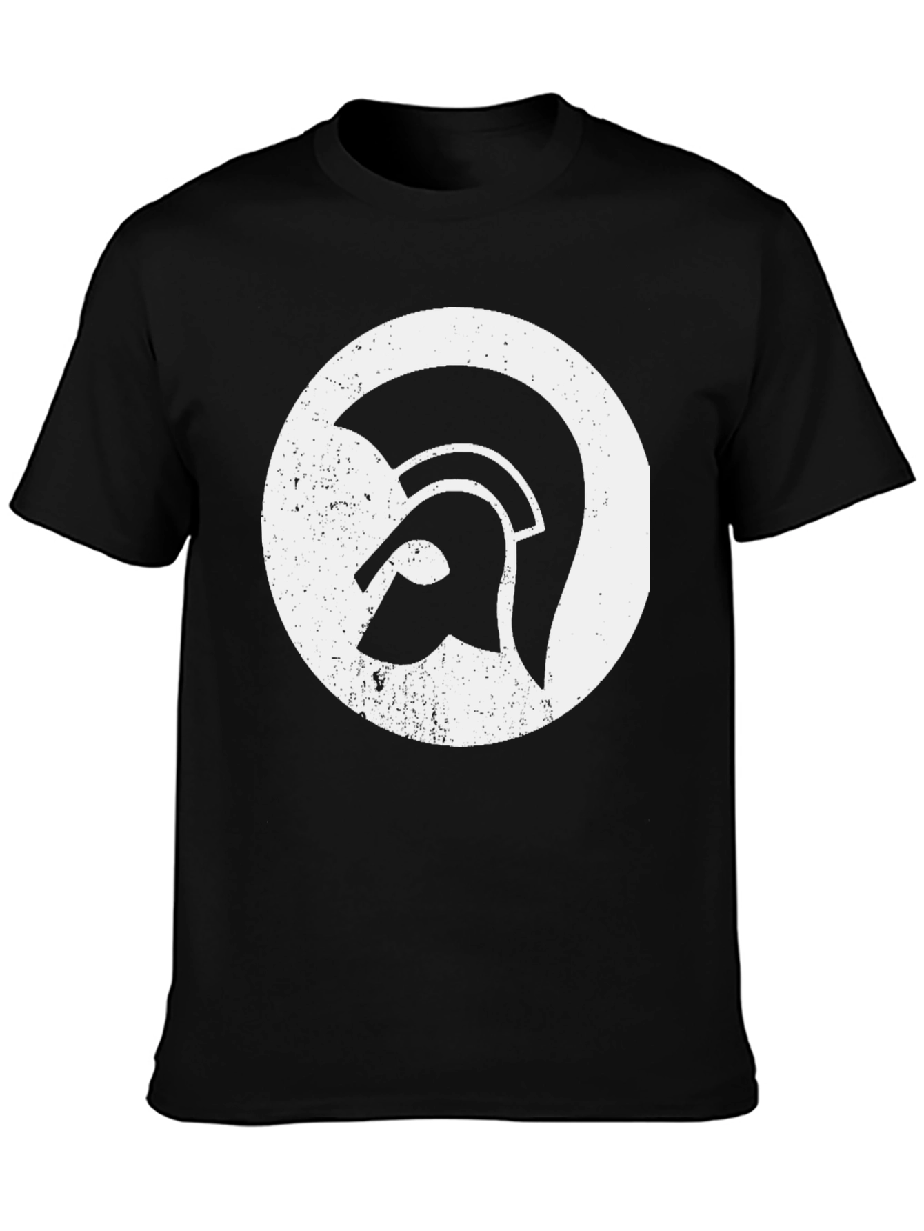 Spartan Helmet Graphic Tee - Black Cotton Blend