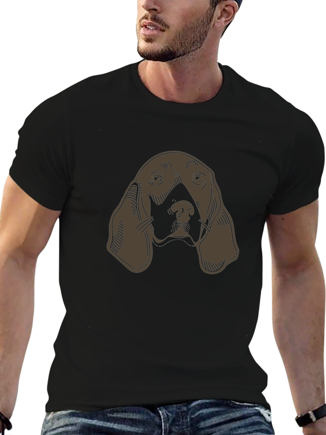 Hound Dog Graphic Tee - Unisex Black T-Shirt