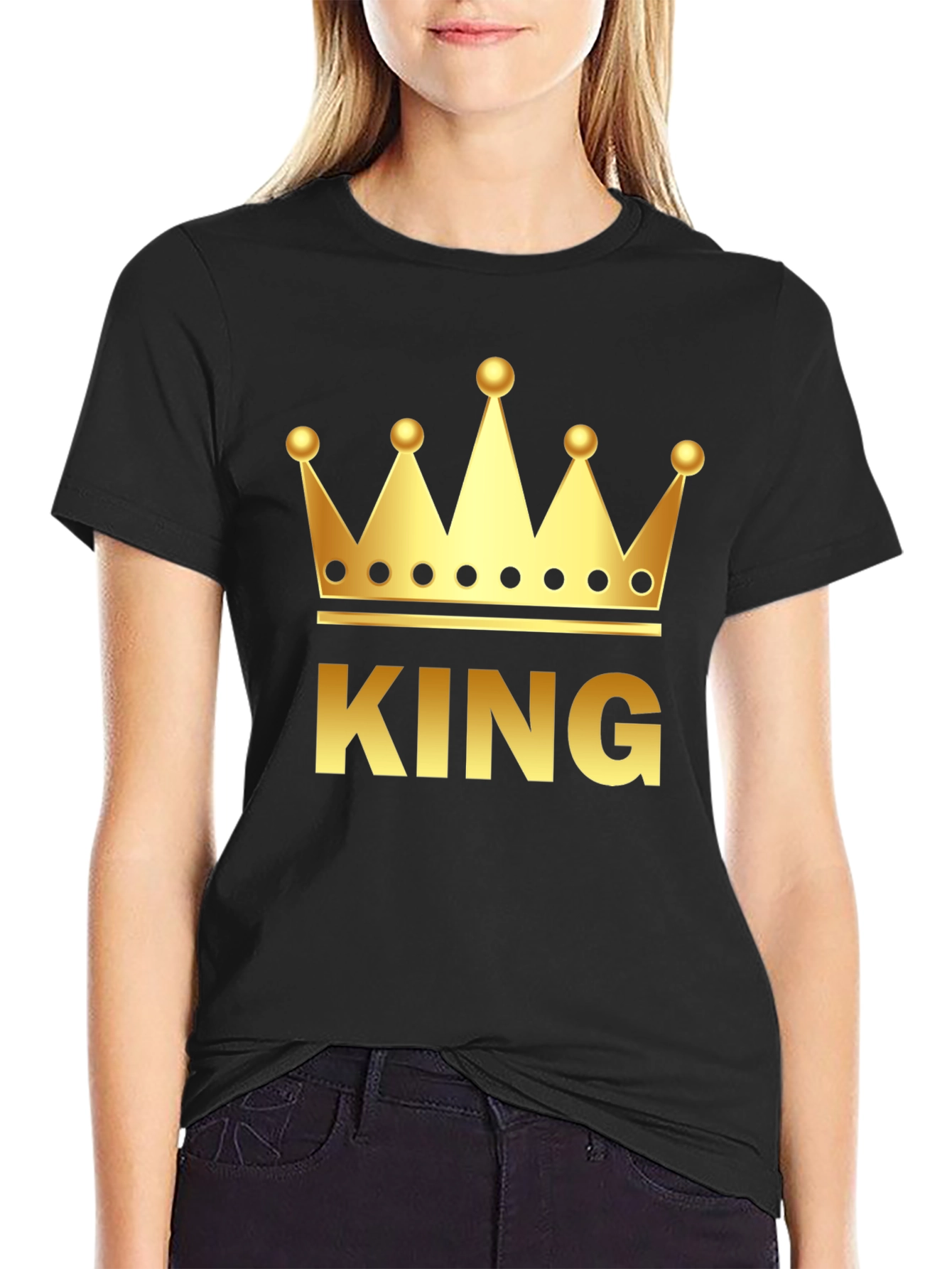 King Crown Graphic Tee - Gold on Black