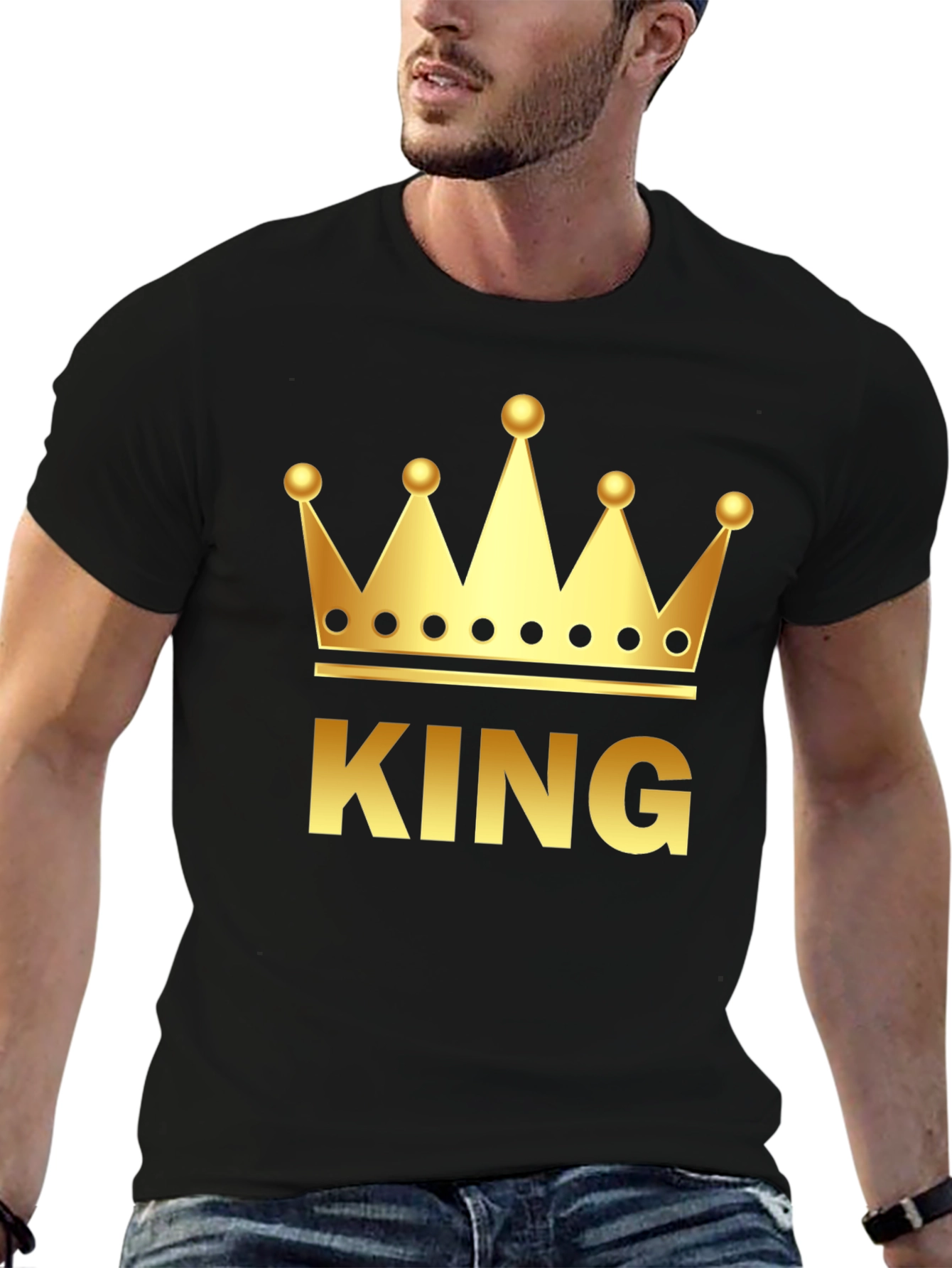King Crown Graphic Tee - Gold on Black