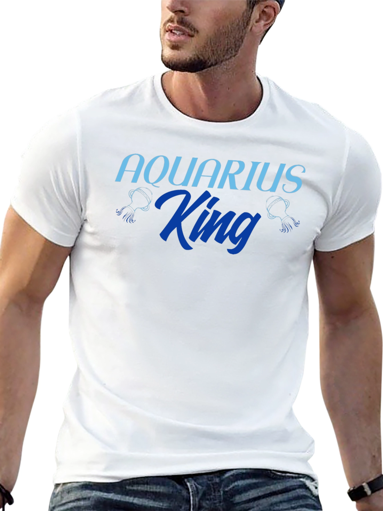 Aquarius King Graphic T-Shirt - Zodiac Sign Tee