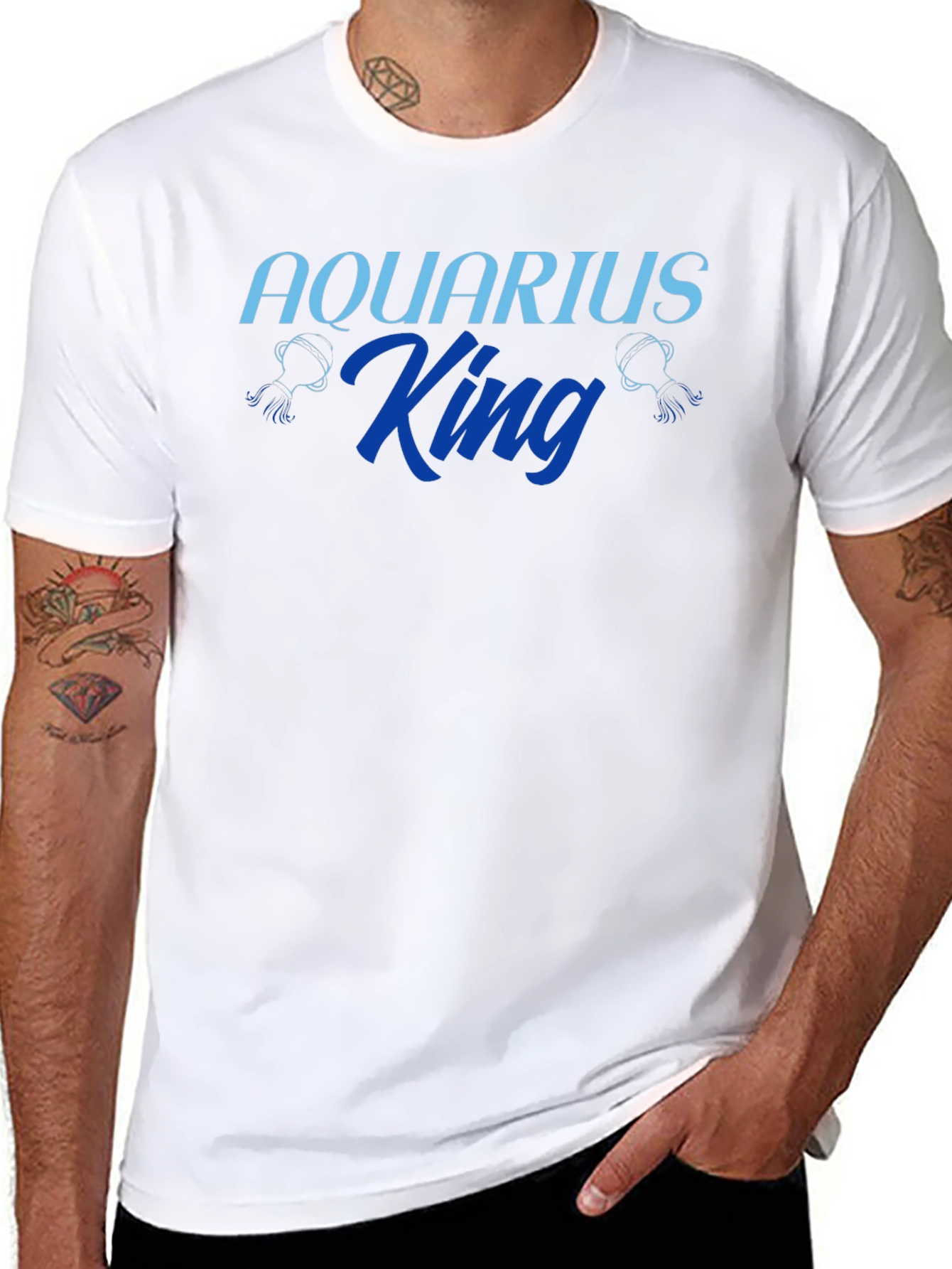 Aquarius King Graphic T-Shirt - Zodiac Sign Tee