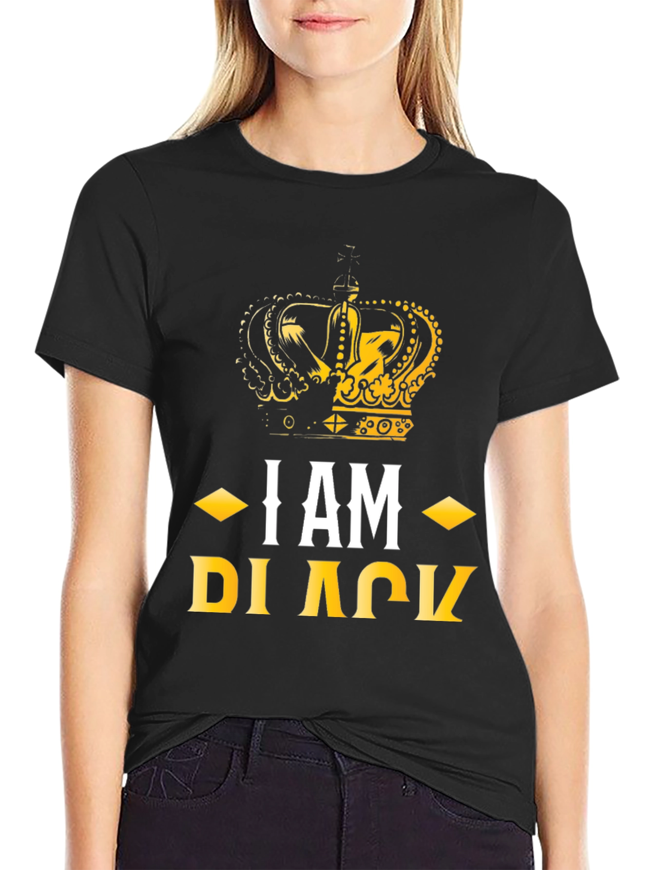 I AM BLACK Crown Graphic Tee