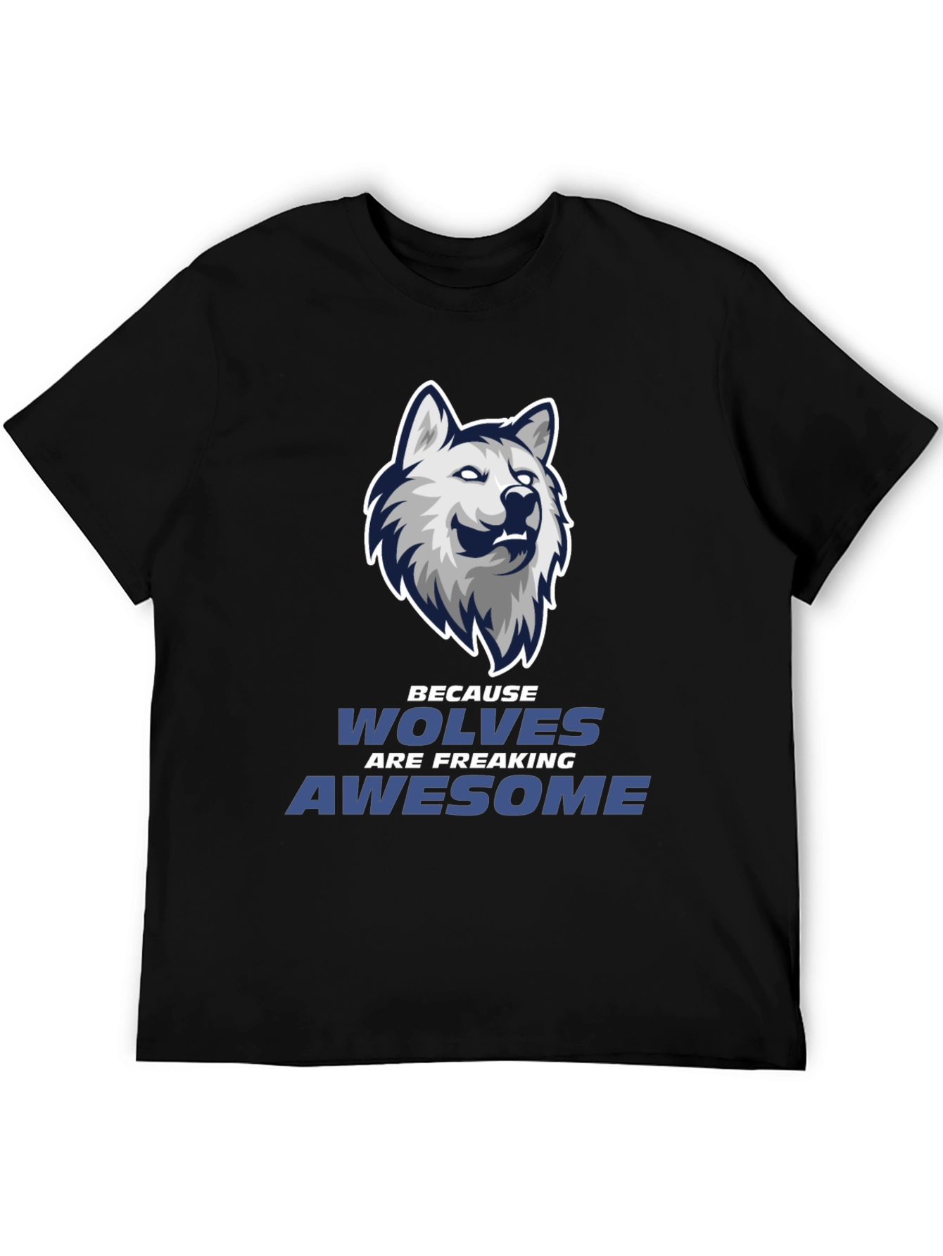 Wolf Graphic Tee - Wolves Are Awesome Black T-Shirt
