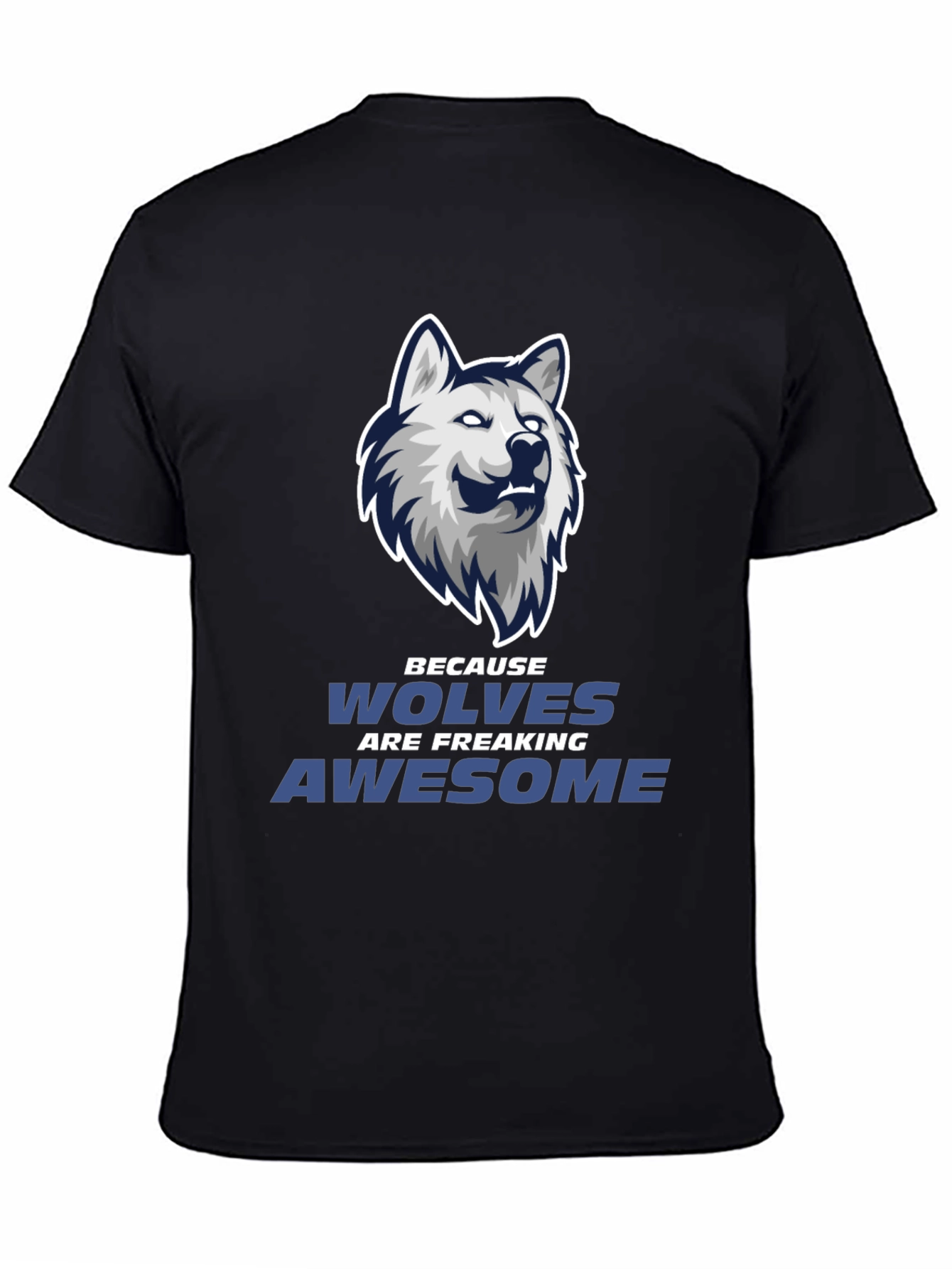 Wolf Graphic Tee - Wolves Are Awesome Black T-Shirt