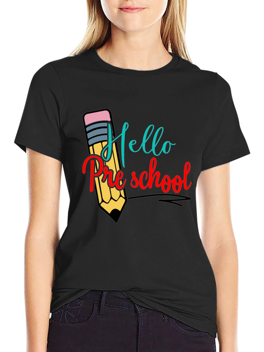 Hello Preschool T-Shirt Back to School Teacher Tee
