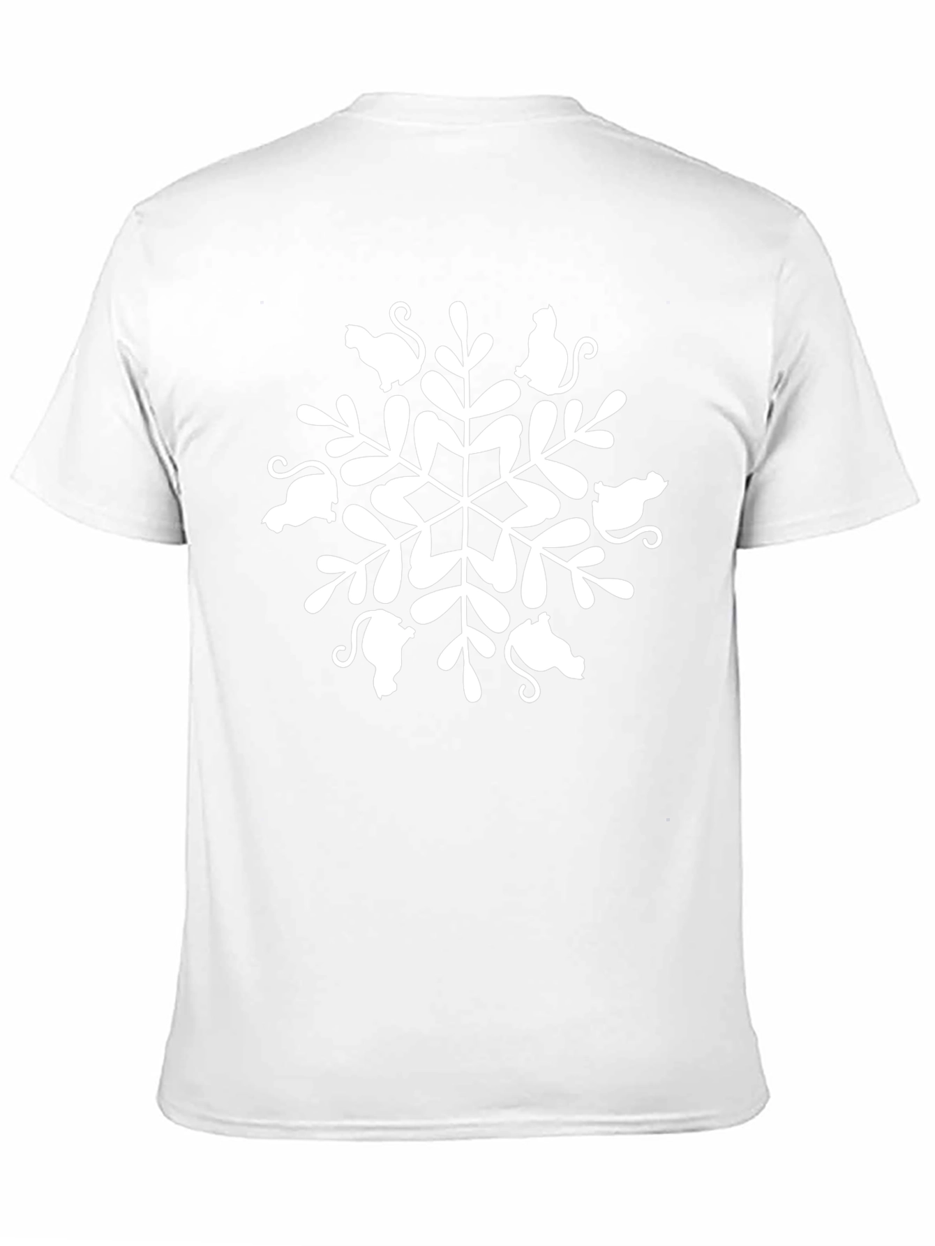 Cat Snowflake Graphic Tee - Unisex Black T-Shirt