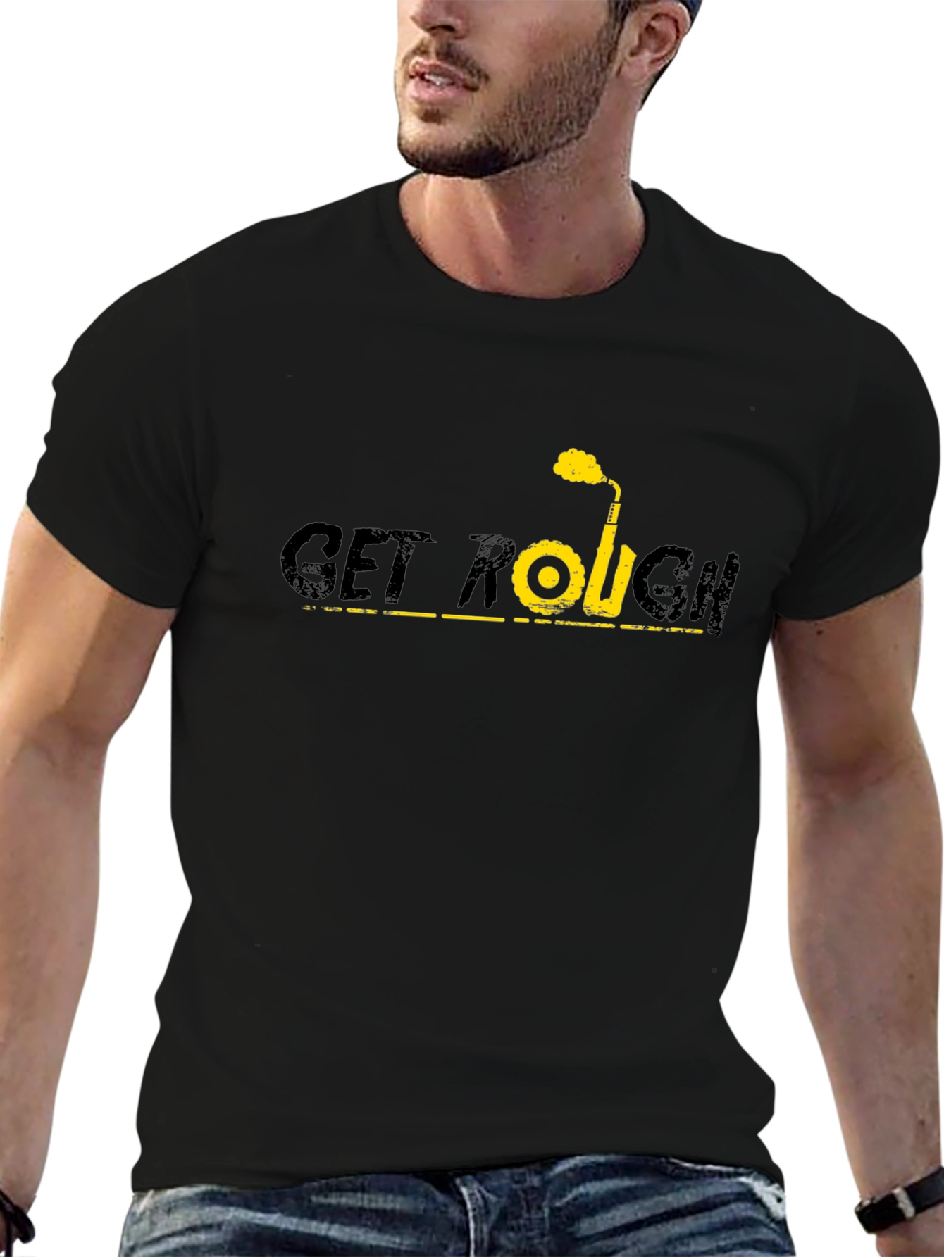 Get Rough Tee - Black Graphic T-Shirt