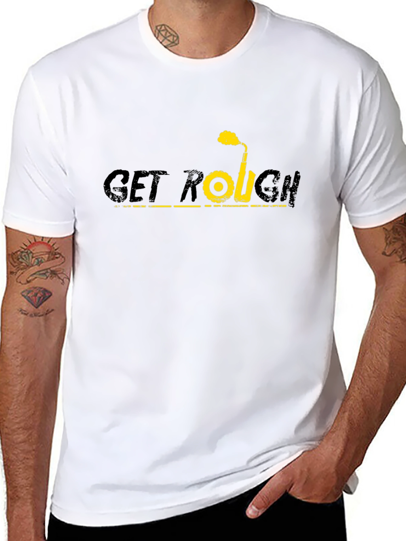 Get Rough Tee - Black Graphic T-Shirt