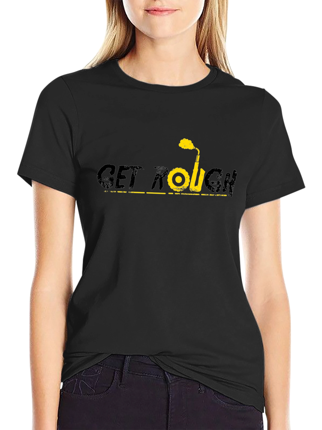 Get Rough Tee - Black Graphic T-Shirt