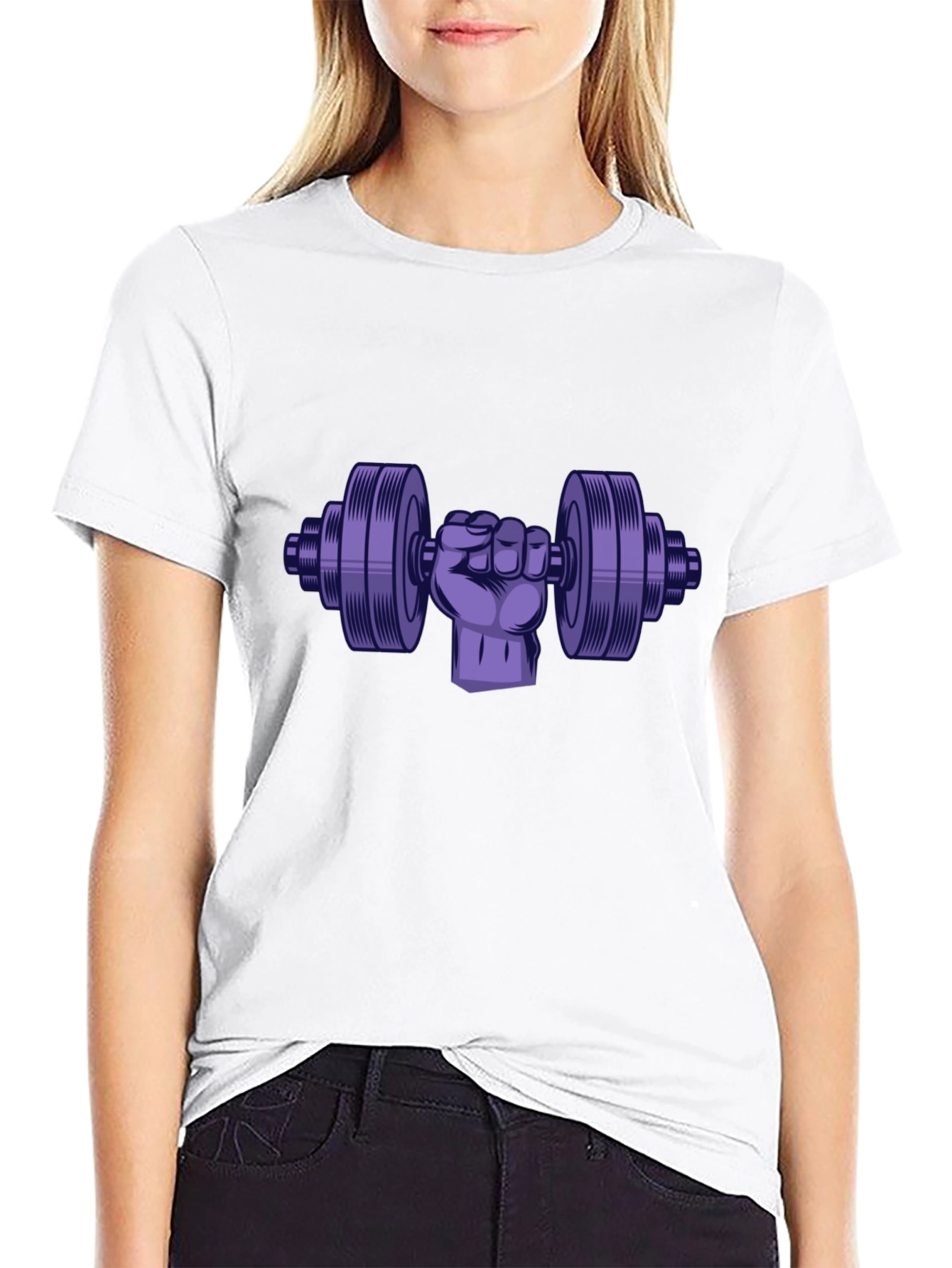 Workout Graphic Tee - Fist Holding Dumbbell