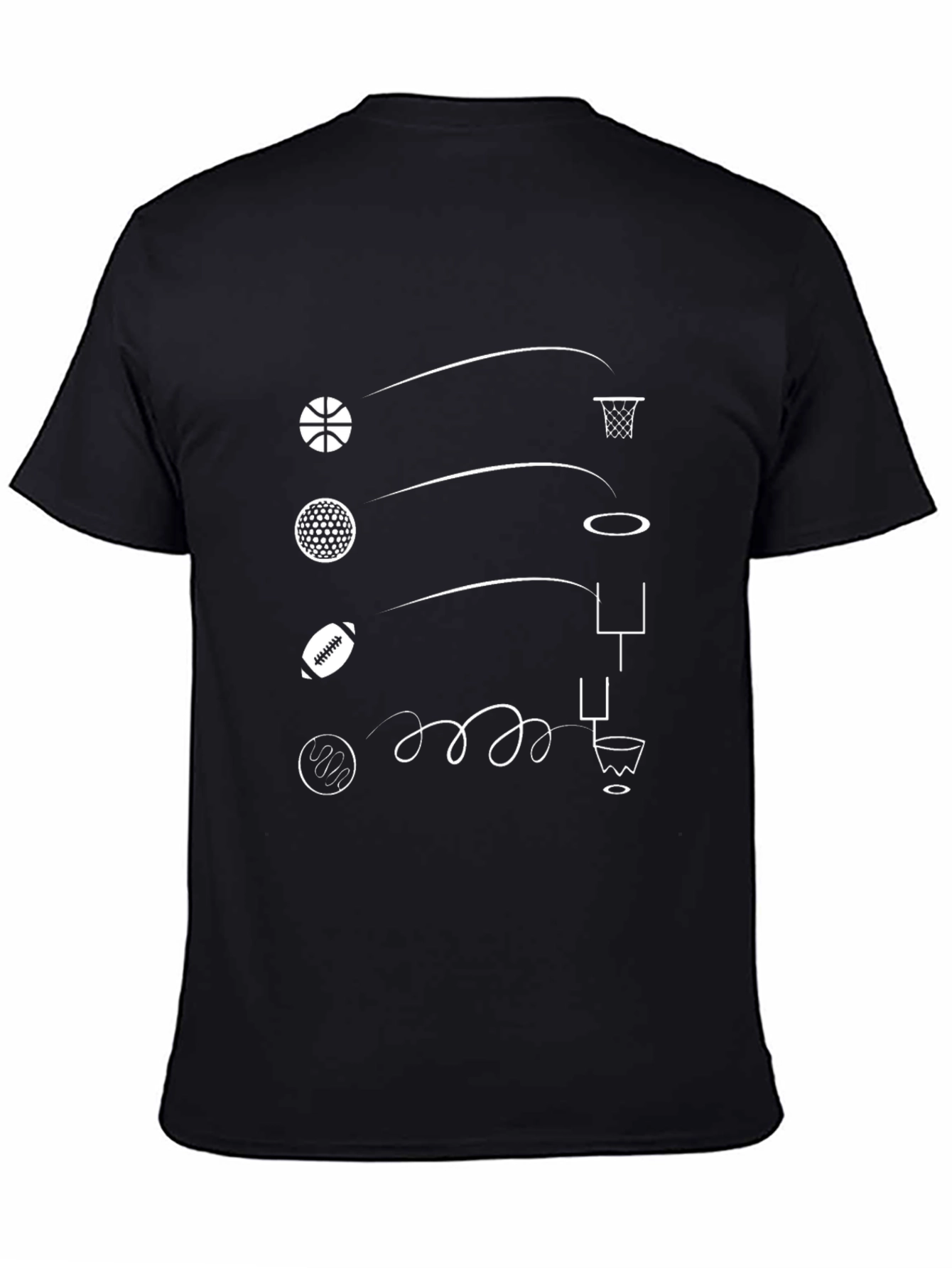 Sports Trajectory Tee - Black Graphic T-Shirt