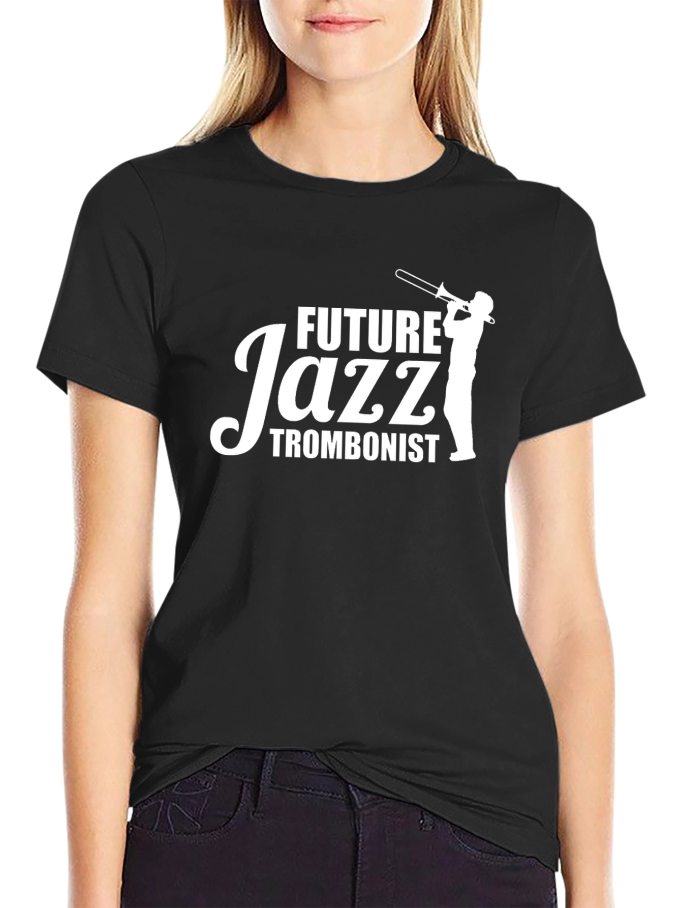 Future Jazz Trombonist Graphic T-Shirt - Black