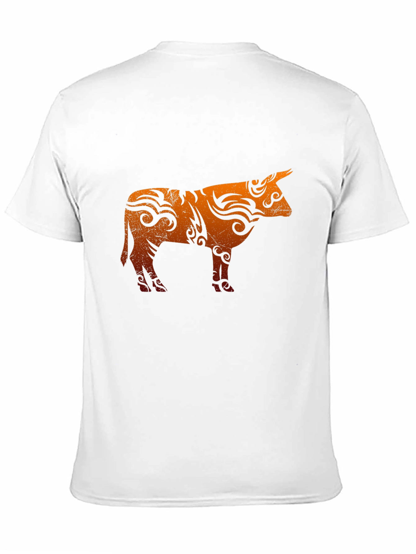 Tribal Bull Graphic T-Shirt - Black Cotton Blend Tee