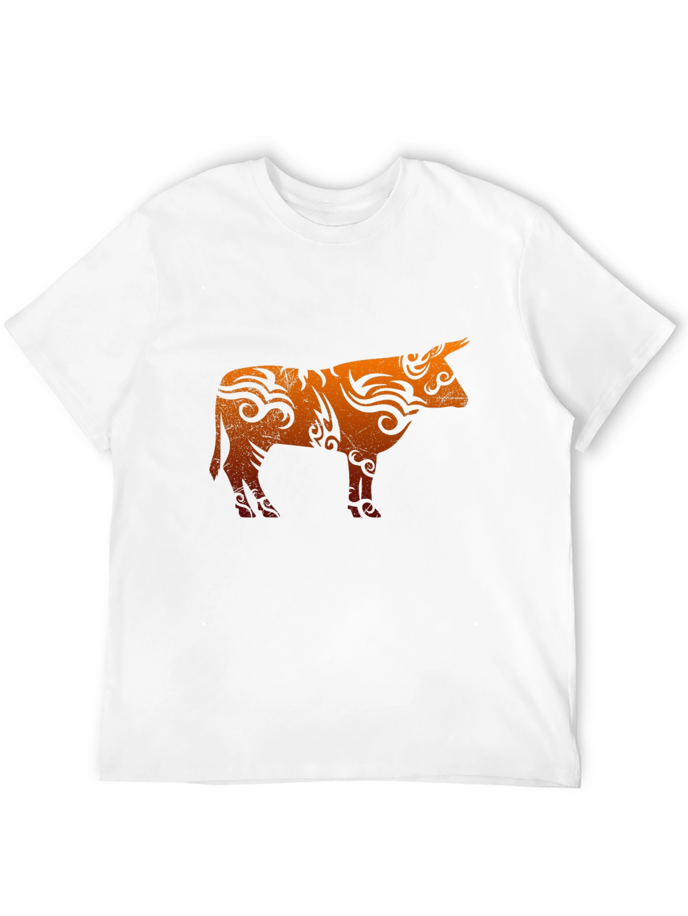 Tribal Bull Graphic T-Shirt - Black Cotton Blend Tee