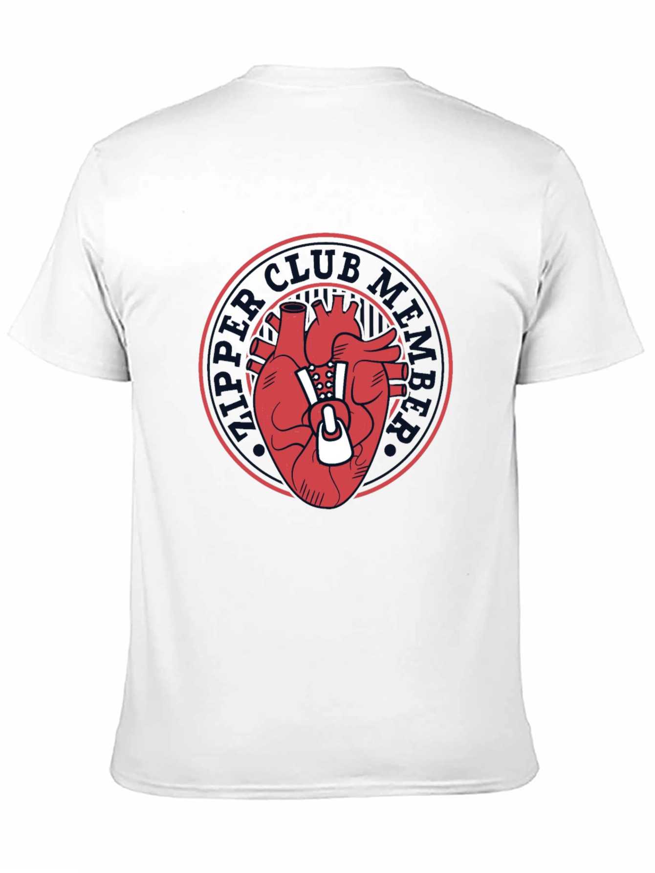 Heart Club Zip-Up Graphic Tee - Mens Black T-Shirt