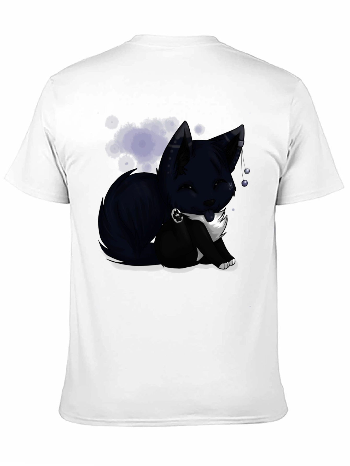 Anime Fox Graphic T-Shirt - Black