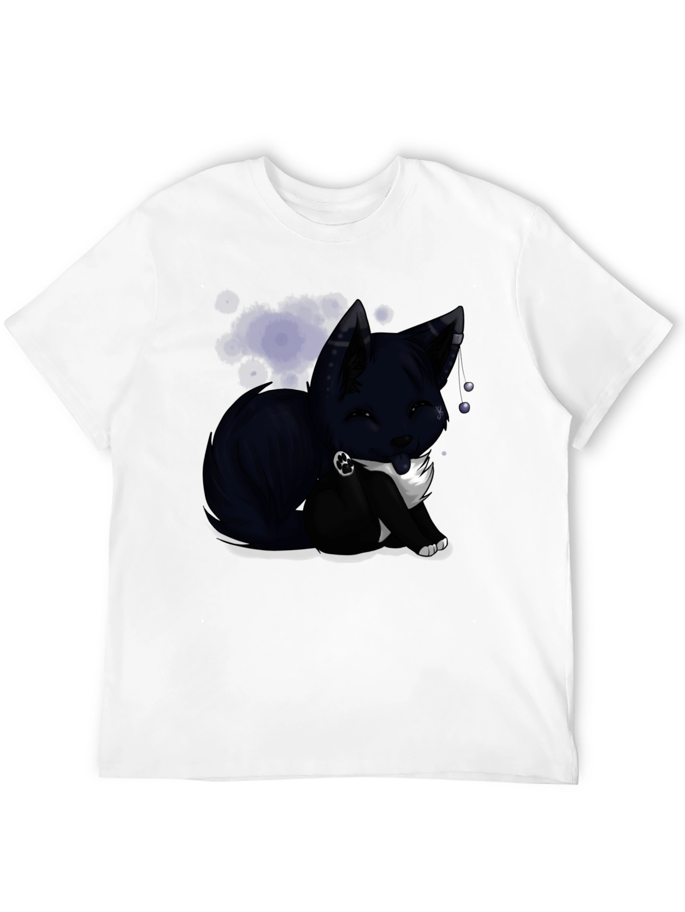Anime Fox Graphic T-Shirt - Black