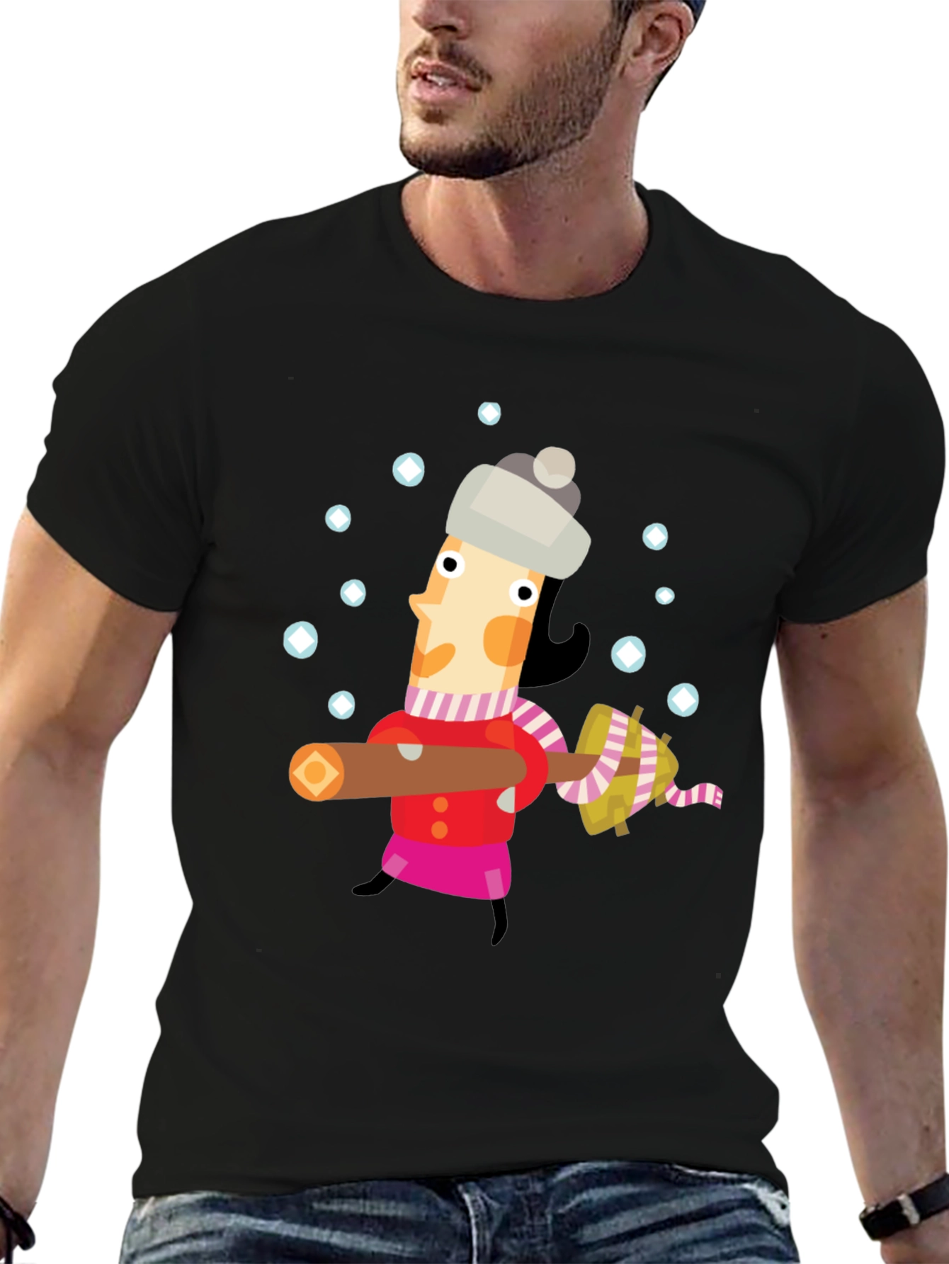 Whimsical Winter Lumberjack Graphic Tee