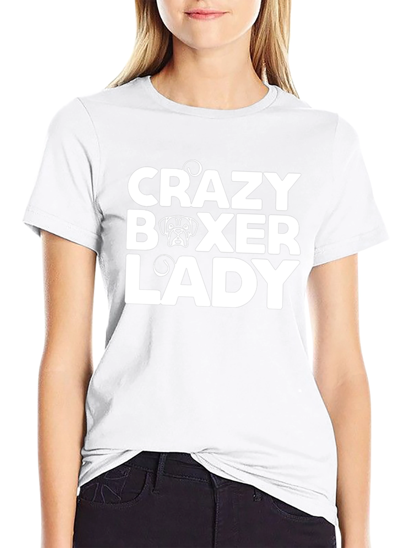 Crazy Boxer Lady T-Shirt - Dog Lover Tee