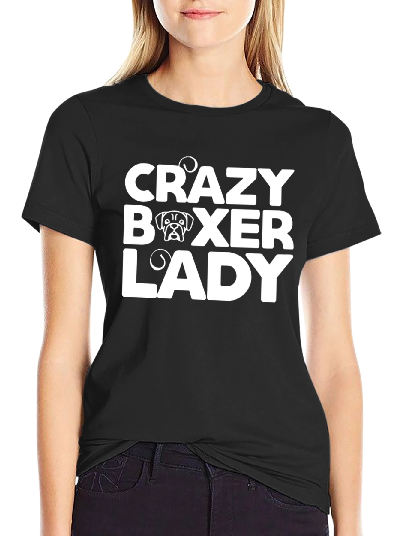 Crazy Boxer Lady T-Shirt - Dog Lover Tee