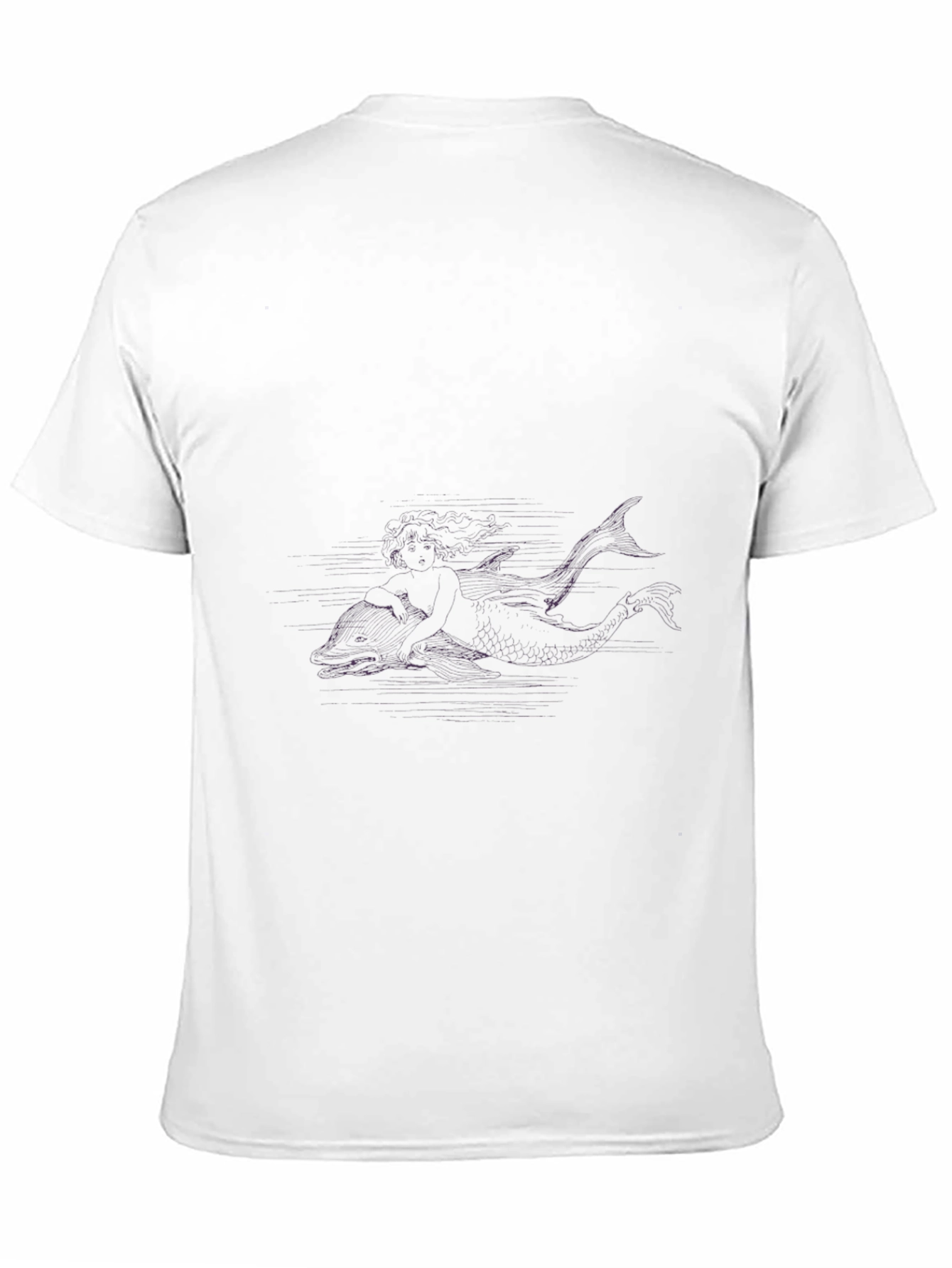Black T-Shirt with Mermaid Design