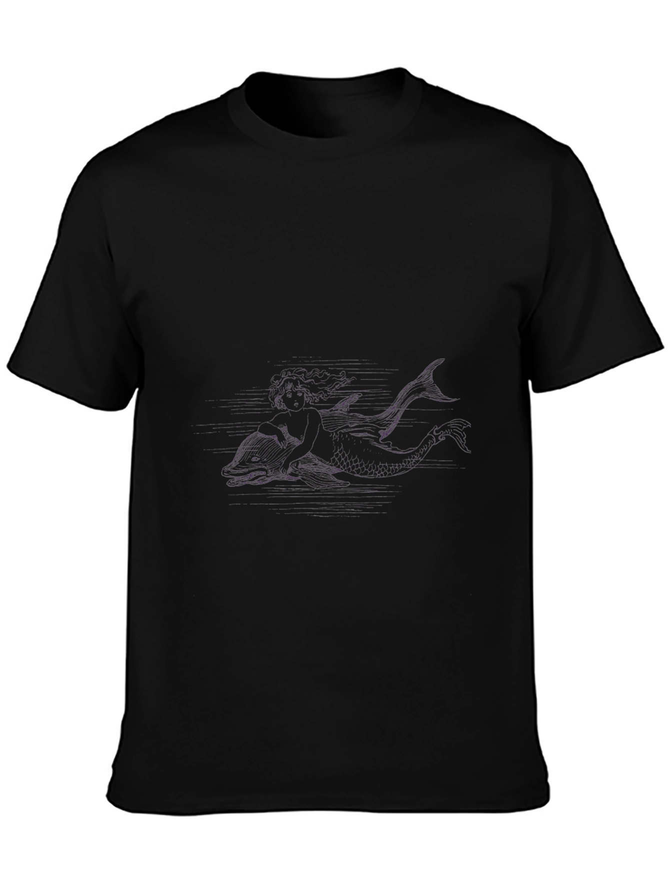 Black T-Shirt with Mermaid Design