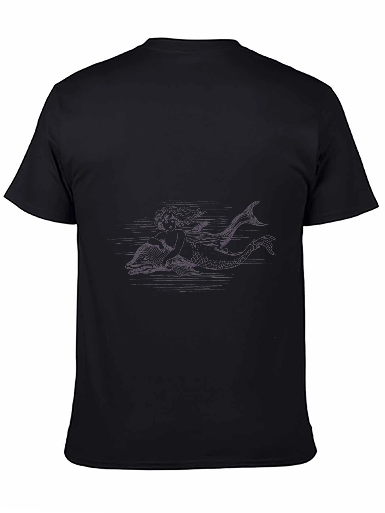 Black T-Shirt with Mermaid Design