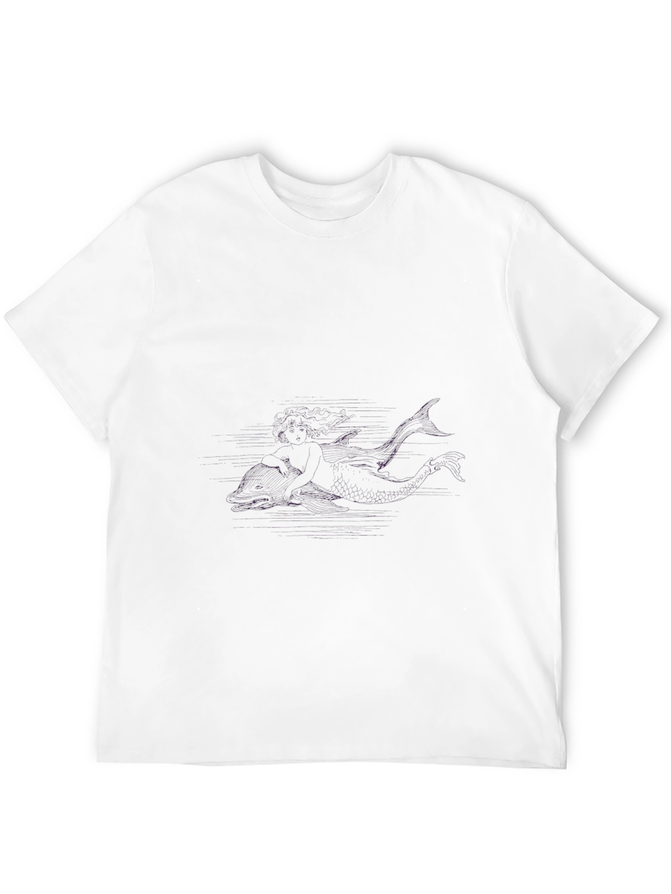 Black T-Shirt with Mermaid Design