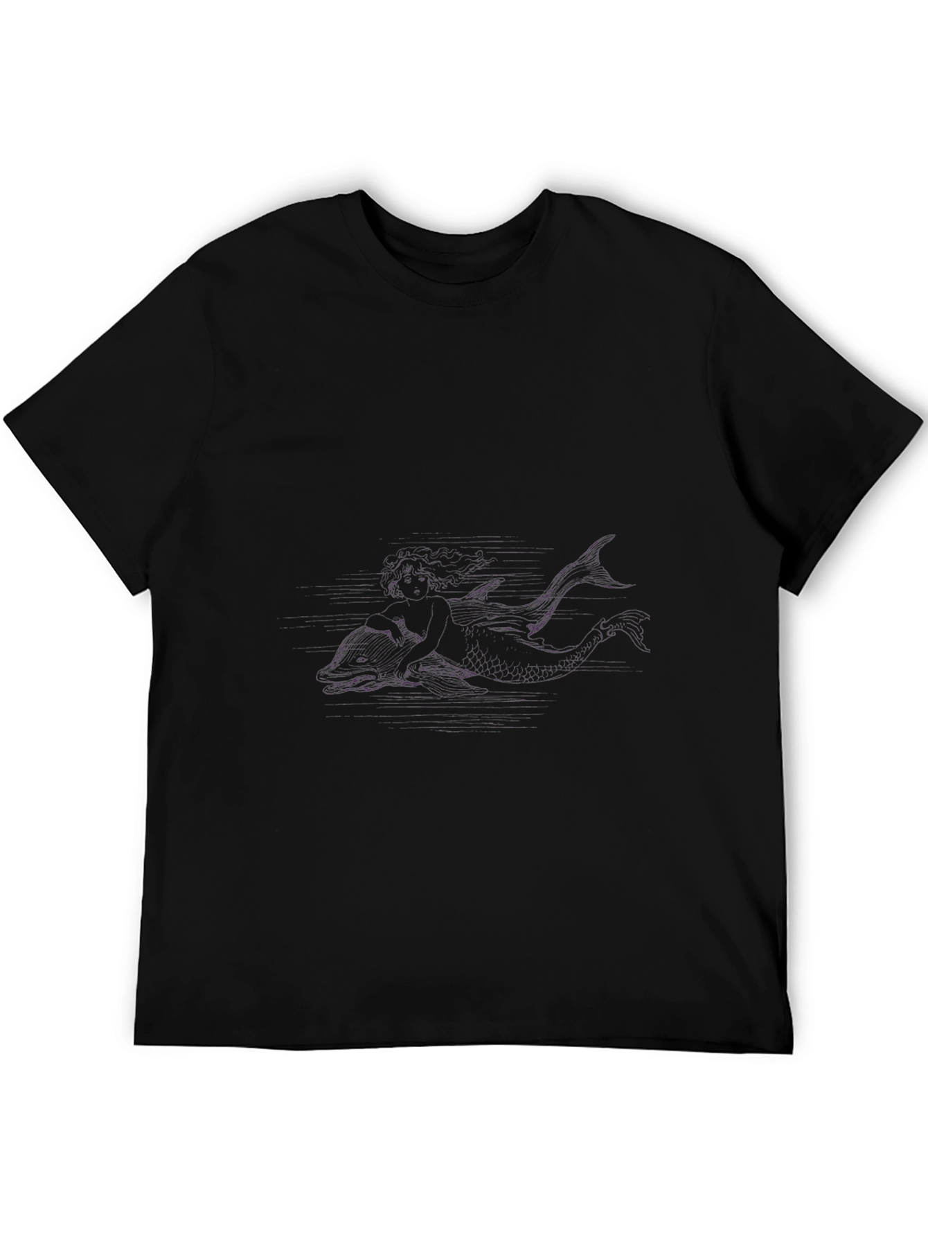 Black T-Shirt with Mermaid Design