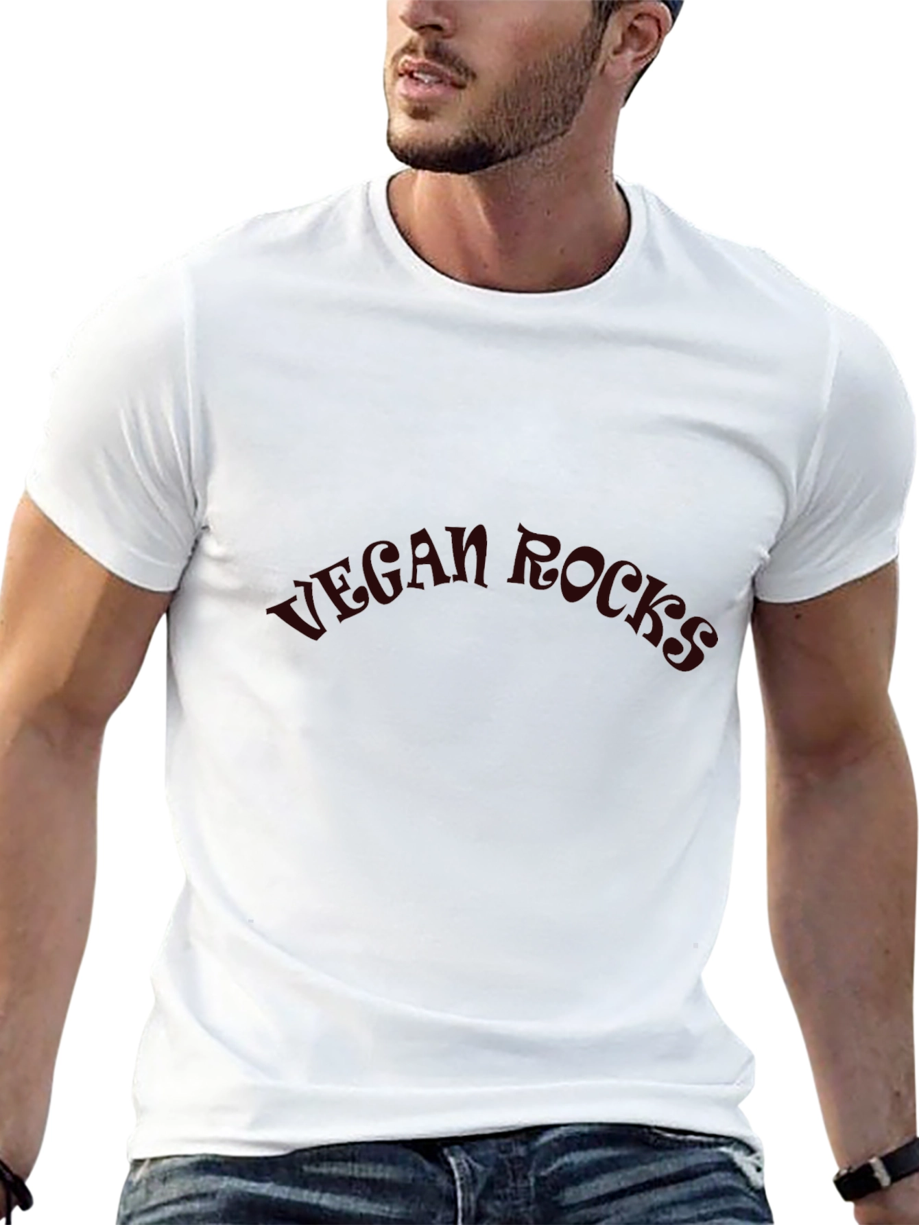 Vegan Rocks Graphic Tee - Unisex Black Cotton T-Shirt