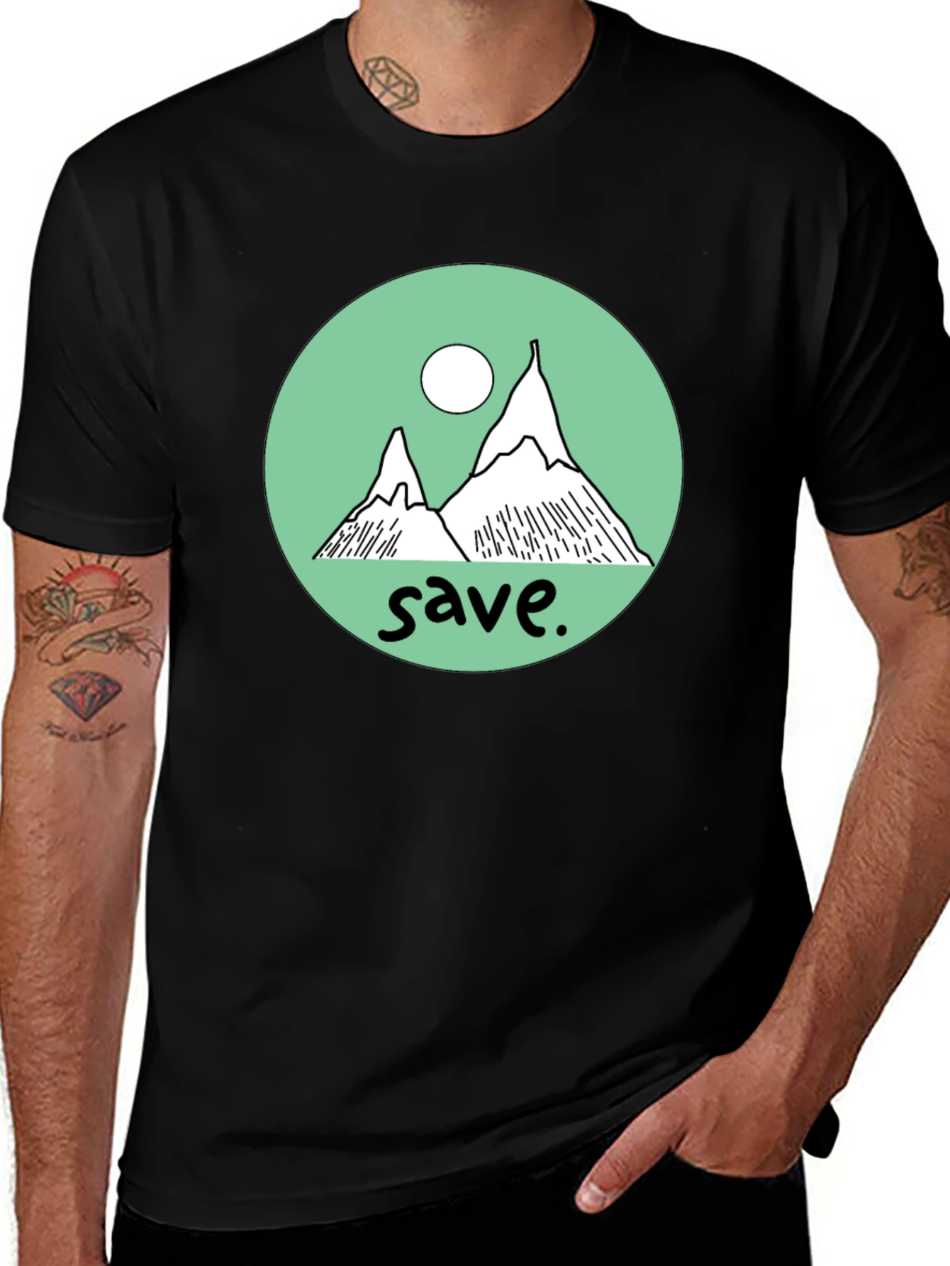 Save the Mountains Graphic Tee - Black