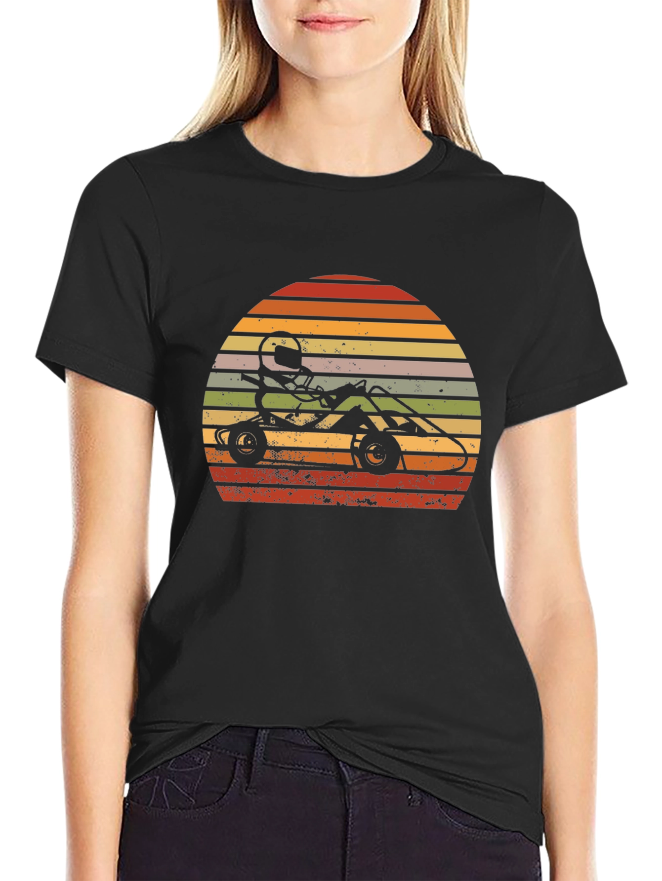 Retro Sunset Go-Karting T-Shirt