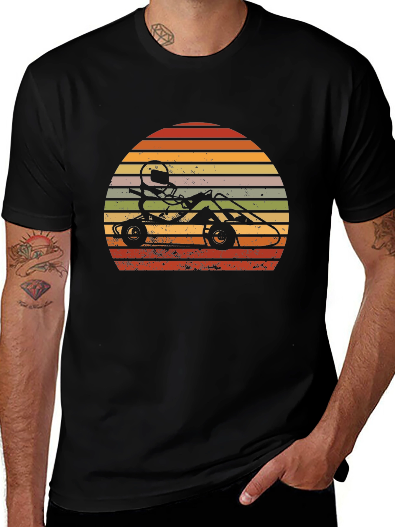 Retro Sunset Go-Karting T-Shirt