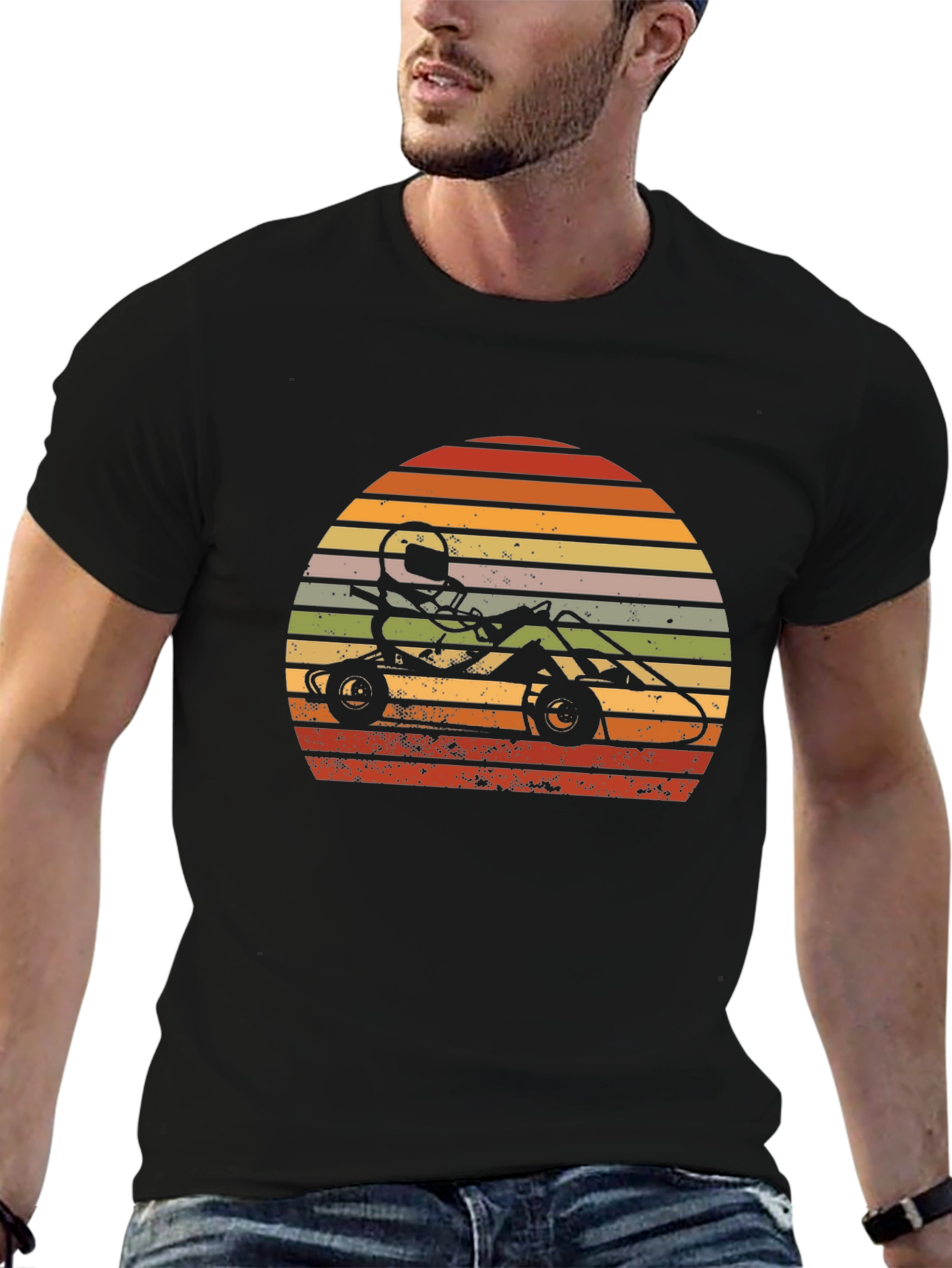 Retro Sunset Go-Karting T-Shirt